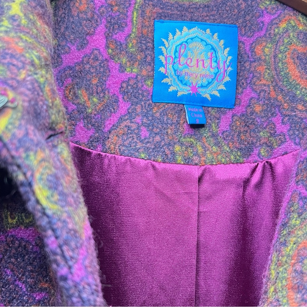 Plenty Paisley Print Wool Blend Princess Coat - Picture 7 of 13
